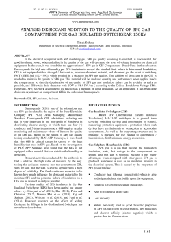 analysis desiccant addition to the quality of sf6 gas