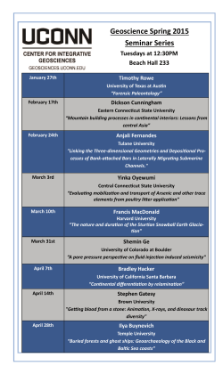 Geoscience Spring 2015 Seminar Series