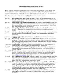 Endicott College Career Center Events&ndash; Fall 2016