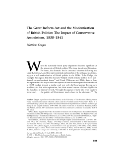 The Great Reform Act and the Modernization of British Politics: The