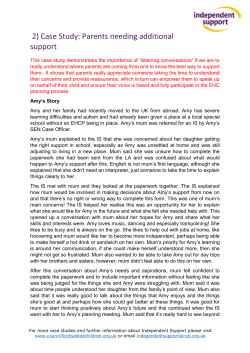 Amy`s story - Council For Disabled Children