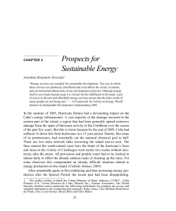 Prospects for Sustainable Energy - Jonathan Benjamin