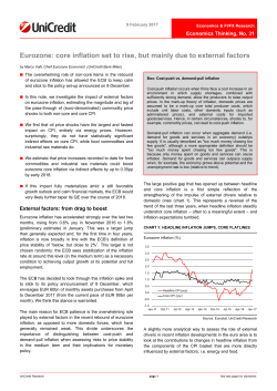 Eurozone: core inflation set to rise, but mainly due