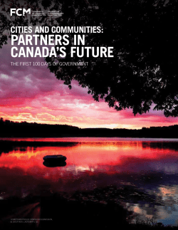 Cities and Communities: Partners in Canada`s Future