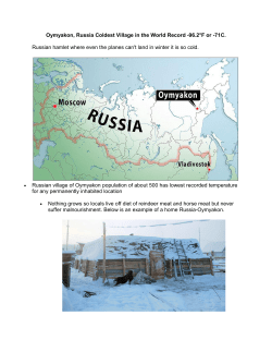 Oymyakon, Russia Coldest Village in the World Record
