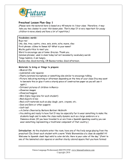 Preschool Lesson Plan-Day 1 - Futura Language Professionals