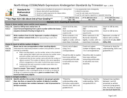 North Kitsap CCSSM/Math Expressions Kindergarten Standards by