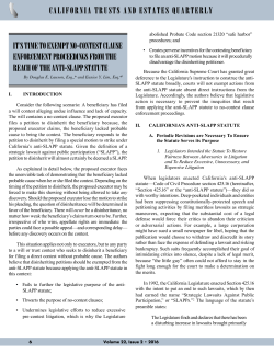 It`s Time to Exempt No-Contest Clause Enforcement Proceedings