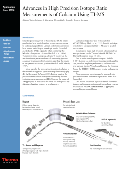 Advances in High Precision Isotope Ratio Measurements of Calcium
