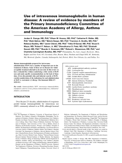 Use of intravenous immunoglobulin in human disease: A review of