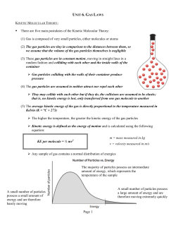 Page 1 There are five main postulates of the Kinetic Molecular