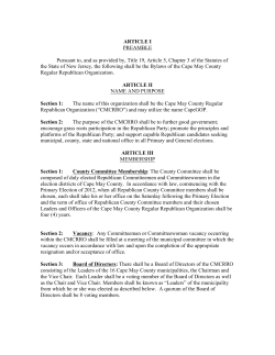 CMCRRO Bylaws - Cape May County Votes