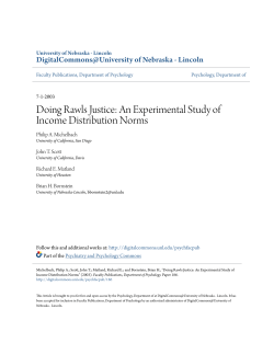 Doing Rawls Justice: An Experimental Study of Income Distribution