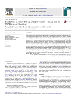 Drunkenness and heavy drinking among 11year olds