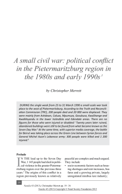 A small civil war: political conflict in the Pietermaritzburg region in