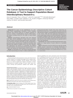 The Cancer Epidemiology Descriptive Cohort Database: A Tool to