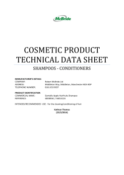 cosmetic product technical data sheet