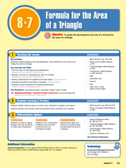 Lesson 8.7 Formula for the Area of a Triangle