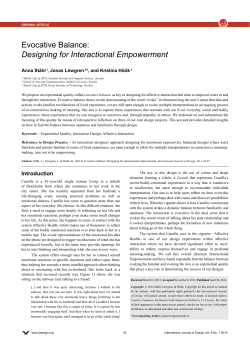 Evocative Balance: Designing for Interactional Empowerment