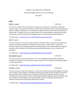 A Description of Middle School Online Class Offerings
