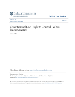 Constitutional Law - Right to Counsel - When Does