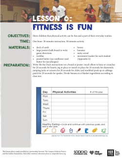Lesson 6: Fitness is Fun - The Campus Kitchens Project