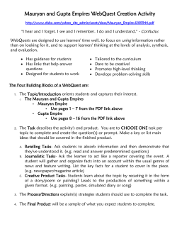 Mauryan and Gupta Empires WebQuest Creation Activity