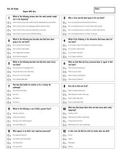 Bud, Not Buddy Chapter ONE Quiz Name: 1 Which of the following