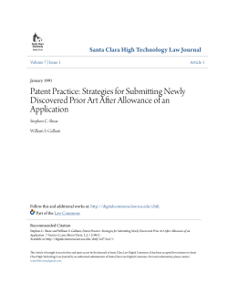 Patent Practice: Strategies for Submitting Newly Discovered Prior Art