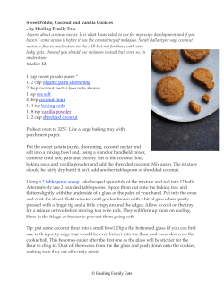 Sweet Potato, Coconut and Vanilla Cookies