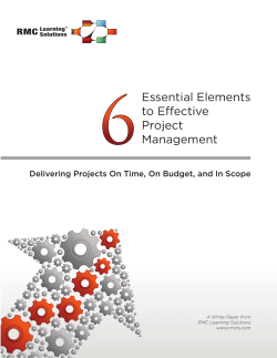 Essential Elements to E ective Project Management