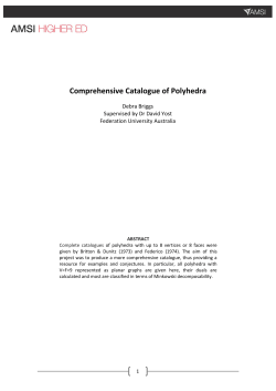 Comprehensive Catalogue of Polyhedra