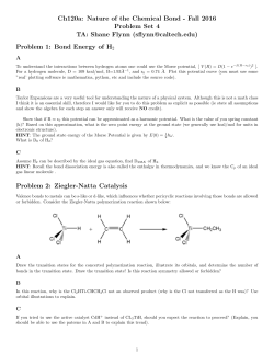 Ch120a: Nature of the Chemical Bond