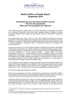 Medical Officer of Health Report September 2016