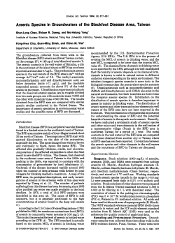 Arsenic Species in Groundwaters of the Blackfoot Disease Area