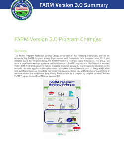 Summary Version 3.0 Changes - National Dairy FARM Program