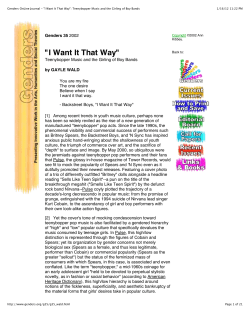 I Want It That Way - GW ScholarSpace