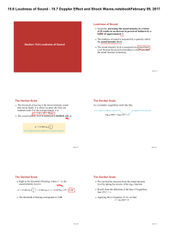 15.6 Loudness of Sound - 15.7 Doppler Effect and Shock Waves