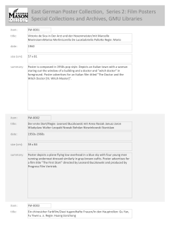 East German Poster Collection, Series 2: Film Posters Special