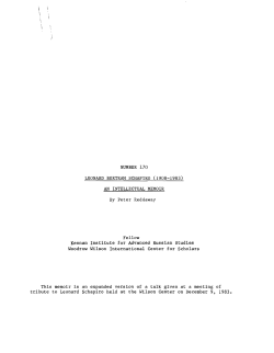 number 170 leonard bertram schapiro (1908-1983