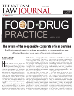 The return of the responsible corporate officer doctrine