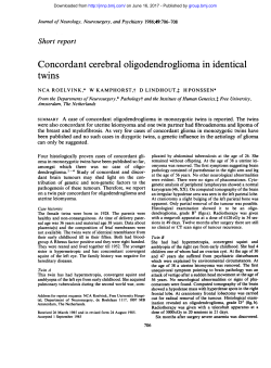 Concordant cerebral oligodendroglioma in identical twins
