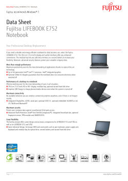 Data Sheet Fujitsu LIFEBOOK E752 Notebook