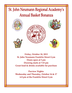 Friday, October 18, 2013 St. John Neumann Franklin Street Gym