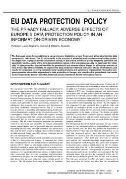 The Privacy Fallacy: Adverse Effects of Europe`s Data Protection