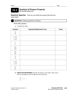 10.3 Quotient of Powers Property