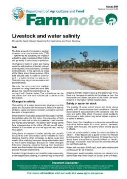 Livestock and water salinity