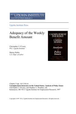 Adequacy of the Weekly Benefit Amount
