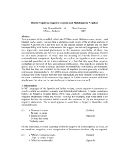 Double Negatives, Negative Concord and Metalinguistic Negation