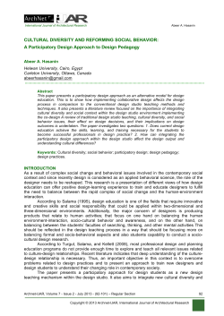 CULTURAL DIVERSITY AND REFORMING SOCIAL BEHAVIOR: A